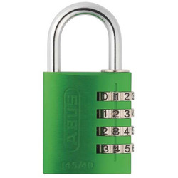 Abus Combination Padlock,1 4/5in,Rectgle,Grn 145/40 Green