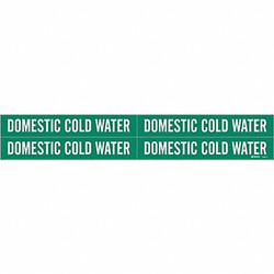 Brady Pipe Marker,Domestic Cold Water 7084-4