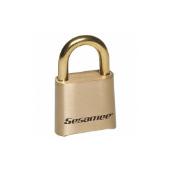 Sesamee Combination Padlock,1 3/4in,Rectgle,Gold K0436