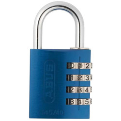 Abus Combination Padlock,1 4/5in,Rectgle,Blue  145/40 Blue