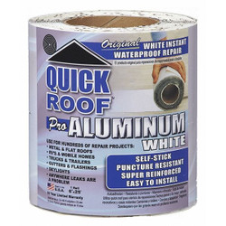 Quick Roof White Repair Prod,Asphalt,L 25 x W .5 Ft  WQR625