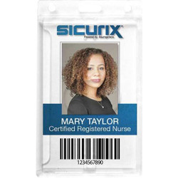 Sicurix Rigid Badge Holder,Vertical,PK25 BAU 68140