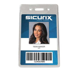 Sicurix ID Badge Holder,Vertical,PK50 BAU 47820