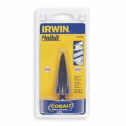 Irwin Step Cone Drill,1/8in to 1/2in,Cobalt 10231cb