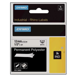 Dymo Label Tape Cartridge,18 ft. L,1/2" W 18483