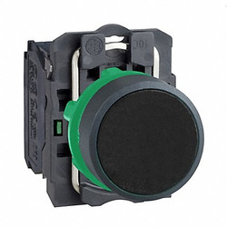 Schneider Electric Non-Illum Push Button,22mm,1NO,Black XB5AA21