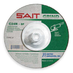 United Abrasives/Sait DepressedGrindWhl,5/8"-11CN,ThreadHle 20161