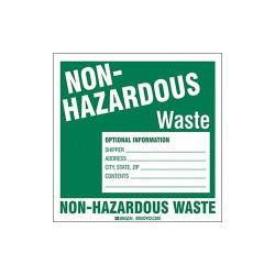 Brady DOT Handling Label,Waste,6" Label W,PK50 121159