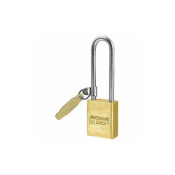 American Lock Keyed Padlock, 3/4 in,Rectangle,Gold A42KATAG