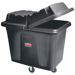 Rubbermaid Commercial Cube Truck,HDPE,Black,11.9 cu. ft. FG461200BLA