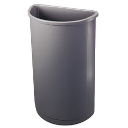 Rubbermaid Commercial Trash Can,Half Round,21 gal.,Gray  FG352000GRAY