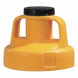 Oil Safe Utility Lid,w/2 In Outlet,HDPE,Yellow 100209