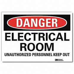 Lyle Danger Sign,5inx7in,Reflective Sheeting U3-1411-RD_7X5