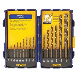 Irwin Jobber Length Drill Set,15pc,HSS 316015