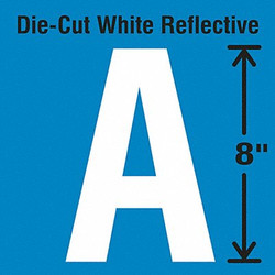 Stranco Die-Cut Reflective Letter Label, A DWR-SINGLE-8-A