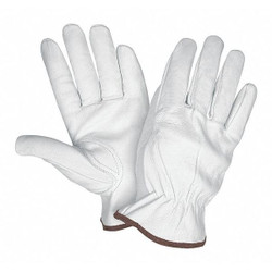 Mcr Safety Leather Gloves,White,M,PK12 3611M