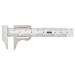 General Tools Vernier Caliper,4 In,SS,1/16,1mm Grad 729ME