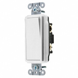 Hubbell Wall Switch,White,15 A;Back; Side,3-Way  DS315W