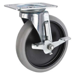 Manufacturer Varies Plate Caster,Swivel,Rubber,6 3/16"H P12S-PRP050G-12-WB-001