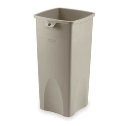 Rubbermaid Commercial Trash Can,Square,23 gal.,Beige  FG356988BEIG