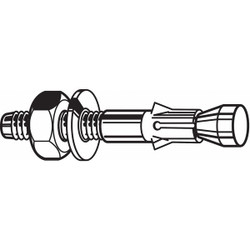 Sim Supply Wedge Anchor,3/8"-16,SS,3/8 in,PK10  U70420.037.0500