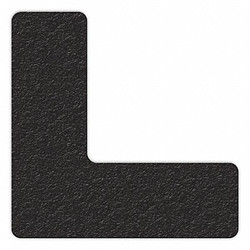 Incom Mfg Floor Tape,Black,6 inx6 in,L,PK25  LM110K