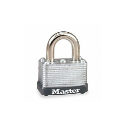 Master Lock Keyed Padlock, 9/16 in,Rectangle,Silver 22