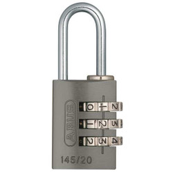 Abus Combination Padlock,1 1/8in,Rectgle,Blck 145/20 Black