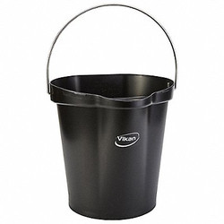 Vikan Hygienic Bucket,3 1/4 gal,Black 56869