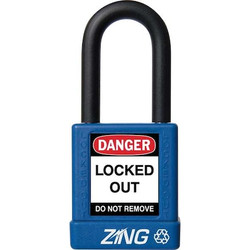 Zing Lockout Padlock,KD,Blue,1-3/4"H 7032
