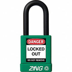 Zing Lockout Padlock,KD,Green,1-3/4"H 7034