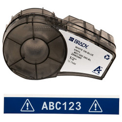 Brady Label Cartridge,White/Blue,1/2 In. W M21-500-595-BL