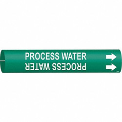 Brady Pipe Marker,Process Water,2 13/16in H  4113-D