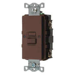 Hubbell GFCI Receptacle,Brown,Nylon,Back GFBFST20