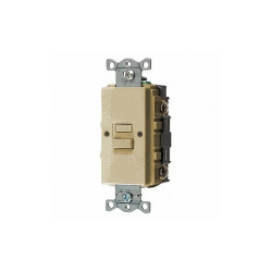 Hubbell GFCI Receptacle,Ivory,Nylon,Back GFBFST20I