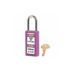 Master Lock Lockout Padlock,KD,Purple,3"H 411PRP