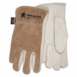 Mcr Safety Leather Gloves,Beige,XL,PK12 3204XL
