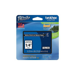 Brother Label Tape Cartridge,26 ft.4"L,1/4" W TZE315G