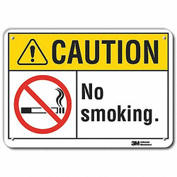 Lyle Rflctv No Smoking Caut Sign,10x14in,Alum LCU3-0074-RA_14x10