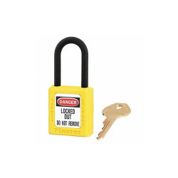 Master Lock Lockout Padlock,KA,Yellow,1-3/4"H,PK6 406KAS6YLW