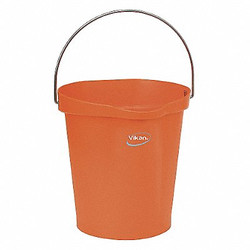 Vikan Hygienic Bucket,3 1/4 gal,Orange 56867