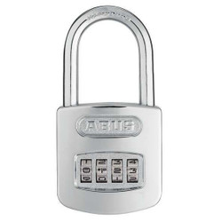 Abus Combination Padlock,2in,Rectangle,Silver 160HB/50-50