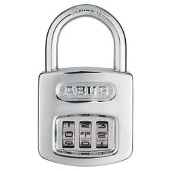Abus Combination Padlock,2in,Rectangle,Silver 160/40