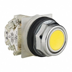 Schneider Electric Non-Illuminated Push Button,Yellow 9001KR1YH13