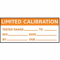 Stranco Calibration Label,ENG,Orange/White,PK350 TC-21010
