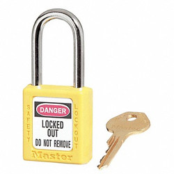 Master Lock Lockout Padlock,KA,Yellow,1-3/4"H,PK12  410KAS12YLW