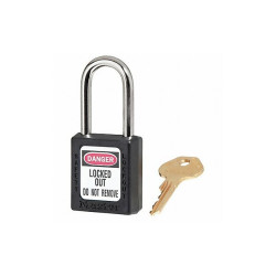 Master Lock Lockout Padlock,KA,Black,1-3/4"H,PK6  410KAS6BLK