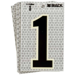 Brady Ultra Reflective Numbers,1,6 In. H,PK10 3020-1