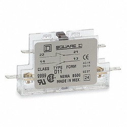 Square D Auxiliary Contact, 2NO/0NC, 5 A 9999D20