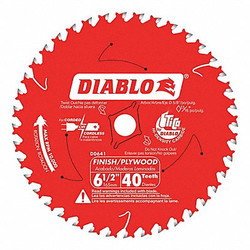 Diablo Circular Saw Blade,6 1/2 in,40 Teeth D0641X